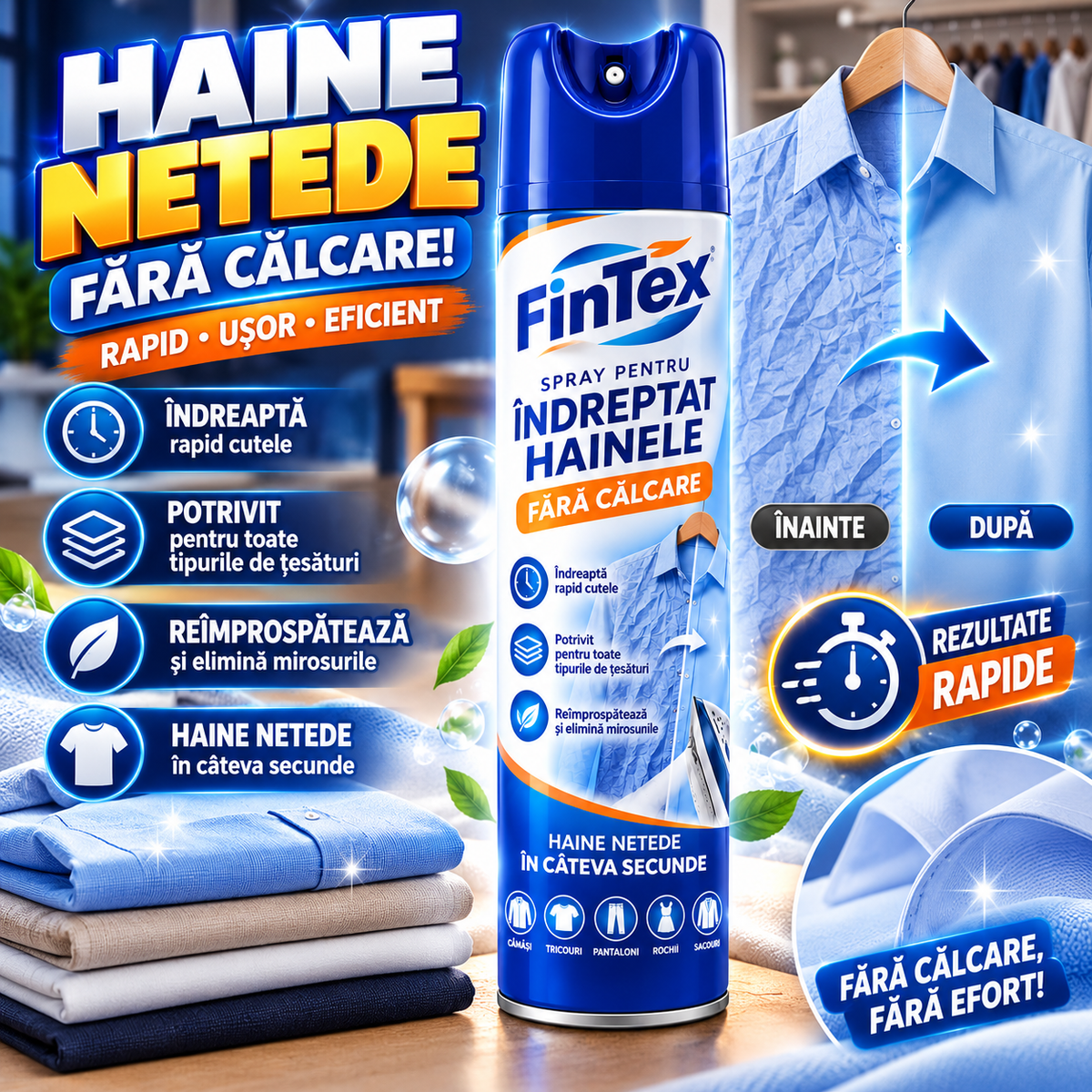 Spray Pentru Călcat Haine EasyCalc™ 1+1 GRATIS