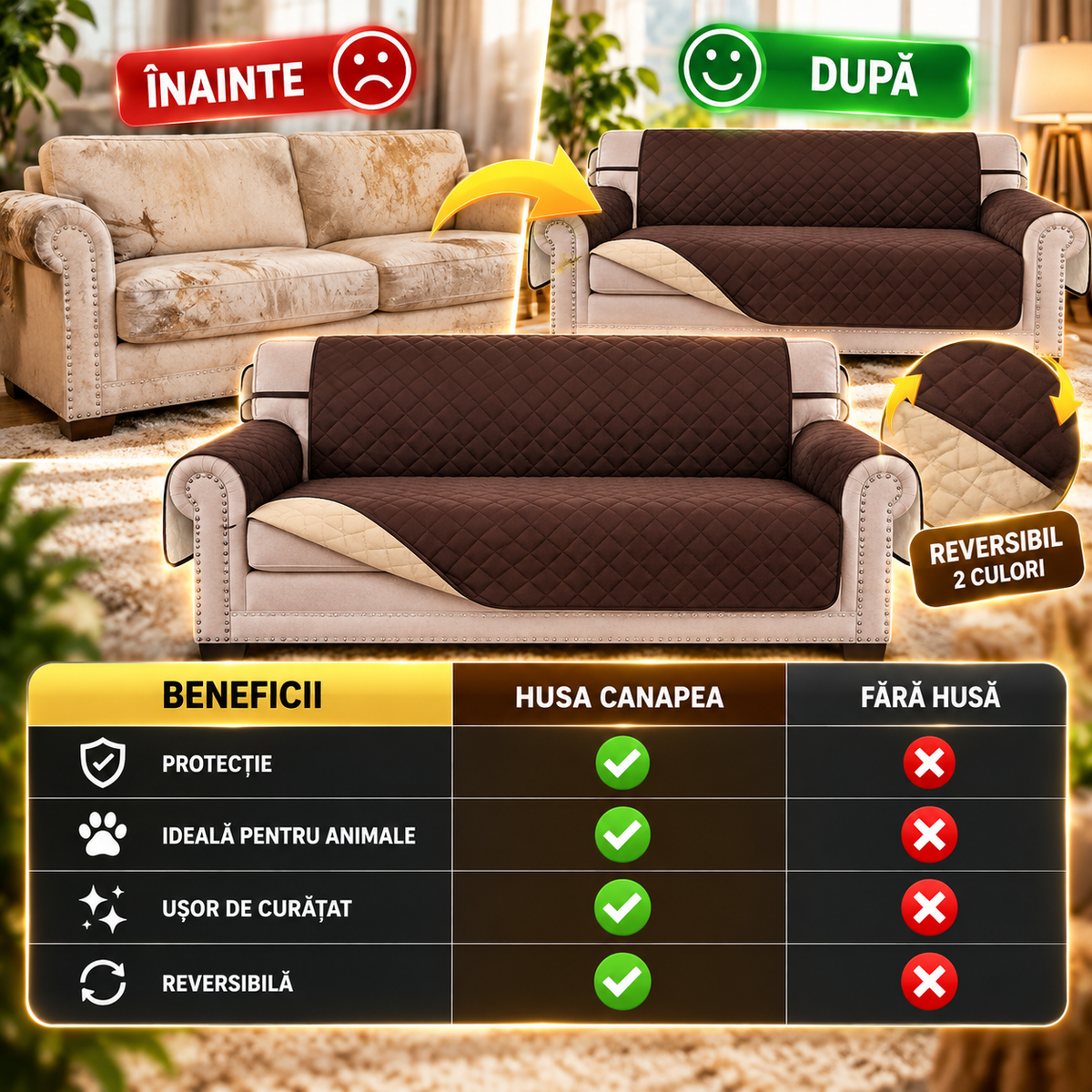 Husă de Protecție Canapea SofaGuard™