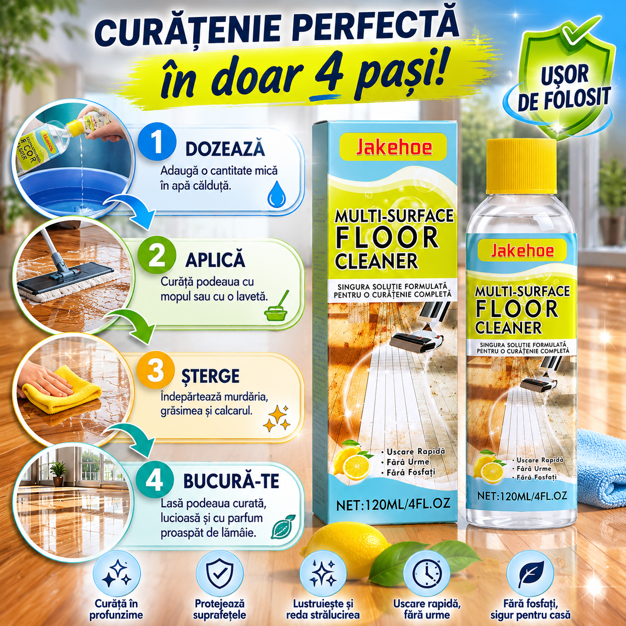 Soluție Curățare Parchet 3 în 1 FloorShine™