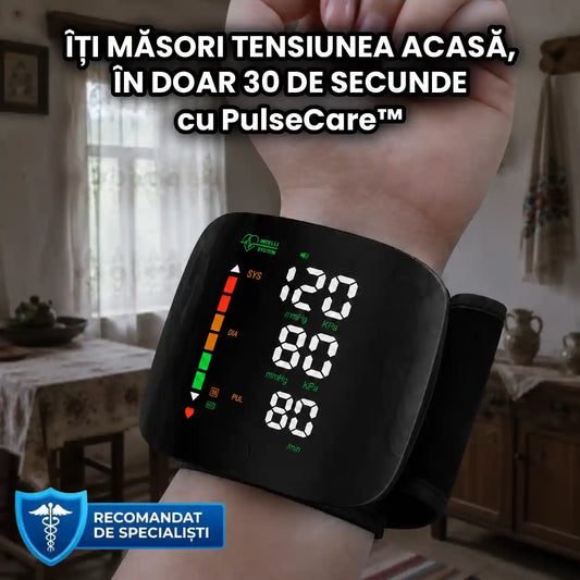 Tensiometru Digital de Încheietură – PulseCare™