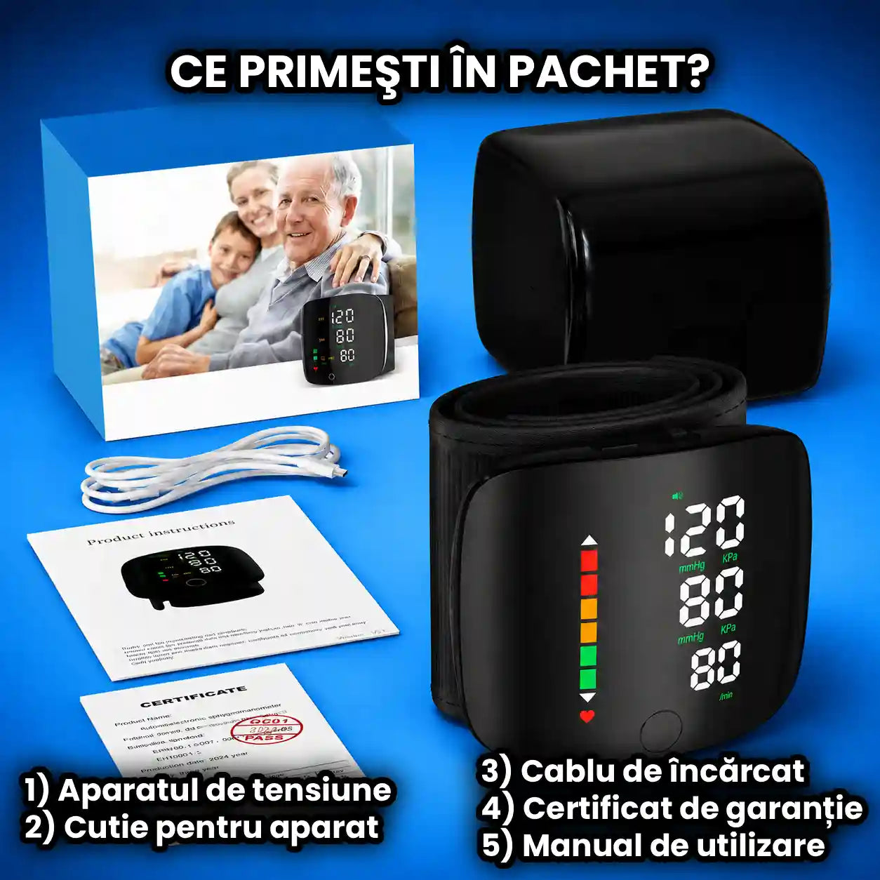Tensiometru Digital de Încheietură – PulseCare™