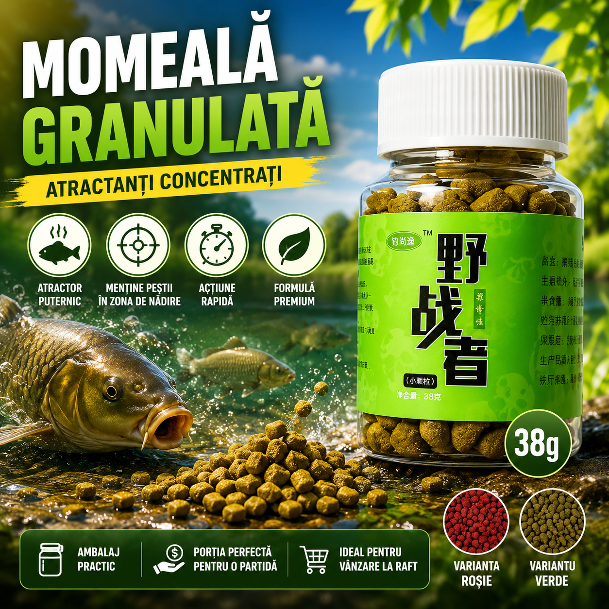 Momeală Granulată Premium FishBait™