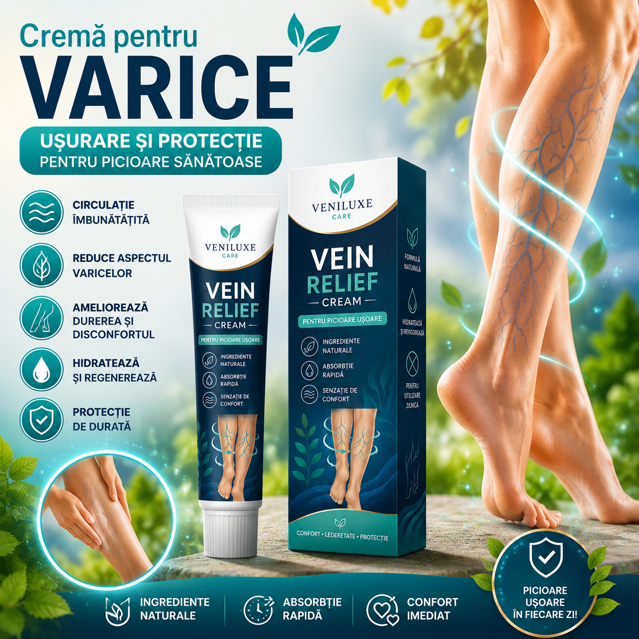 Cremă pentru Varice VeinRelief™ (1+1 GRATIS)