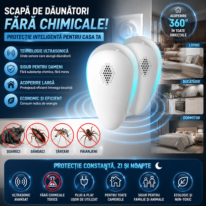 Aparat cu Ultrasunete Anti-Dăunători UltraStop™