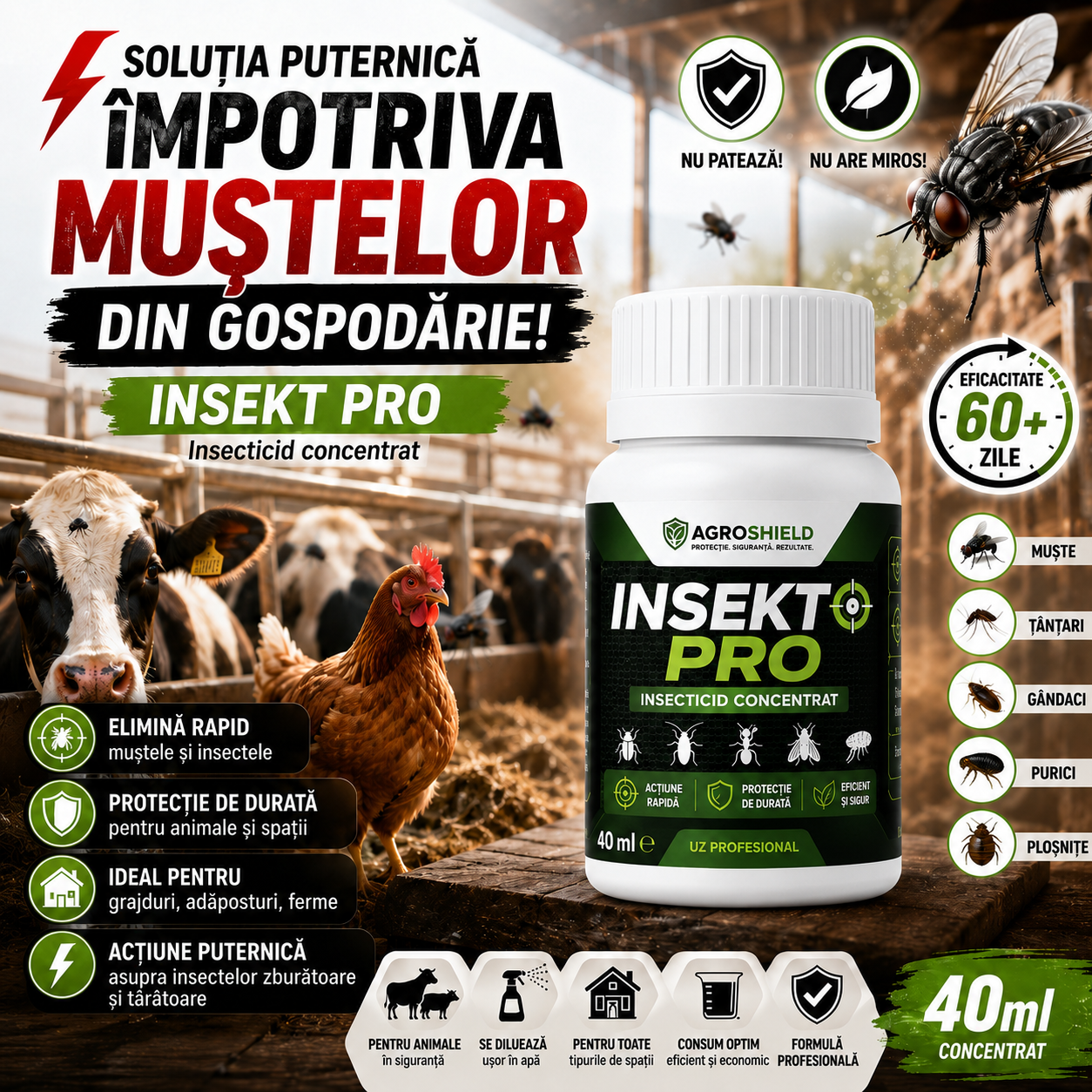 Soluție Contra Muștelor și Insectelor InsecSTOP™