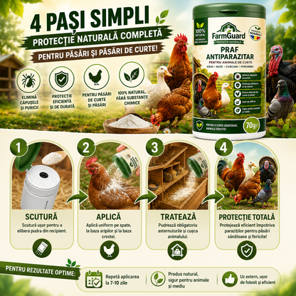 Pudră Naturală Antiparaziți FarmGuard™