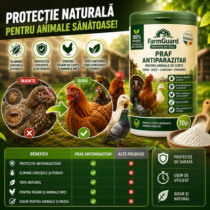 Pudră Naturală Antiparaziți FarmGuard™