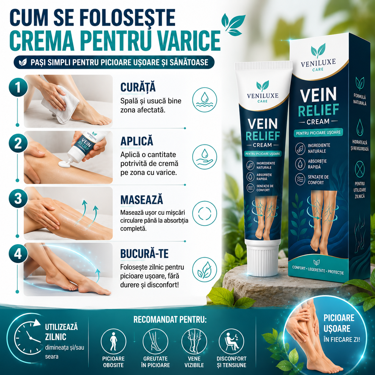 Cremă pentru Varice VeinRelief™ (1+1 GRATIS)
