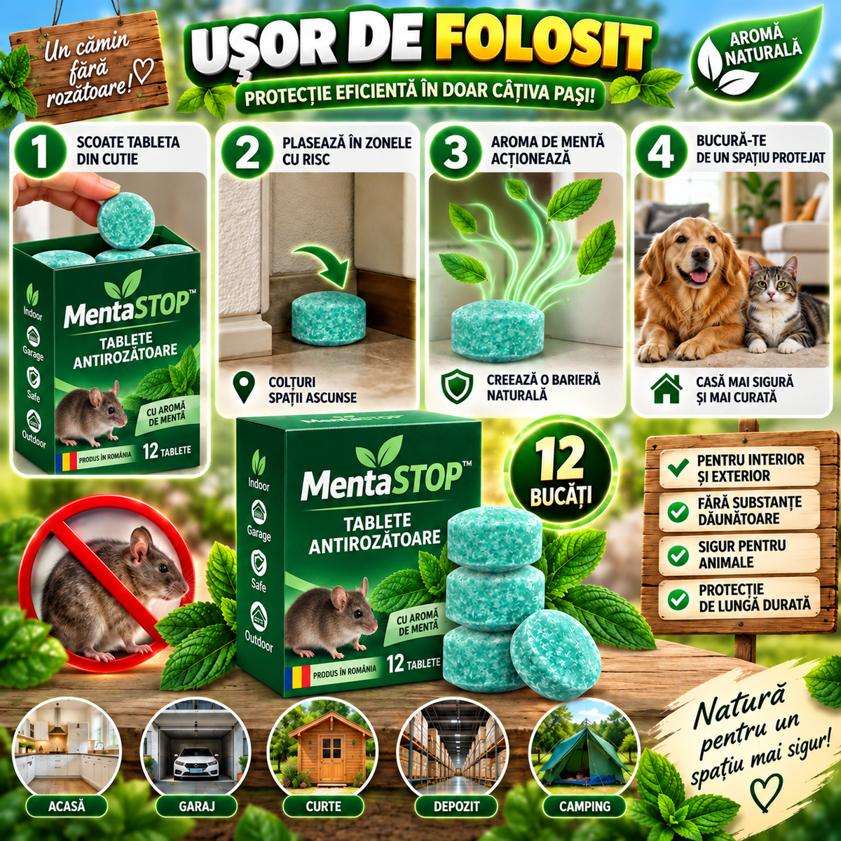 Tablete Anti-Rozătoare MentaSTOP™