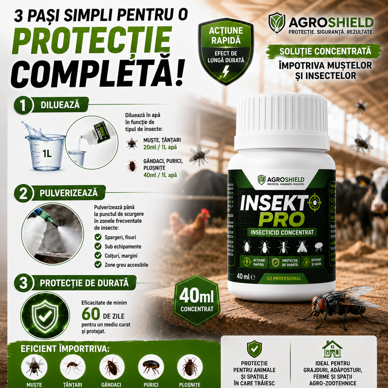 Soluție Contra Muștelor și Insectelor InsecSTOP™
