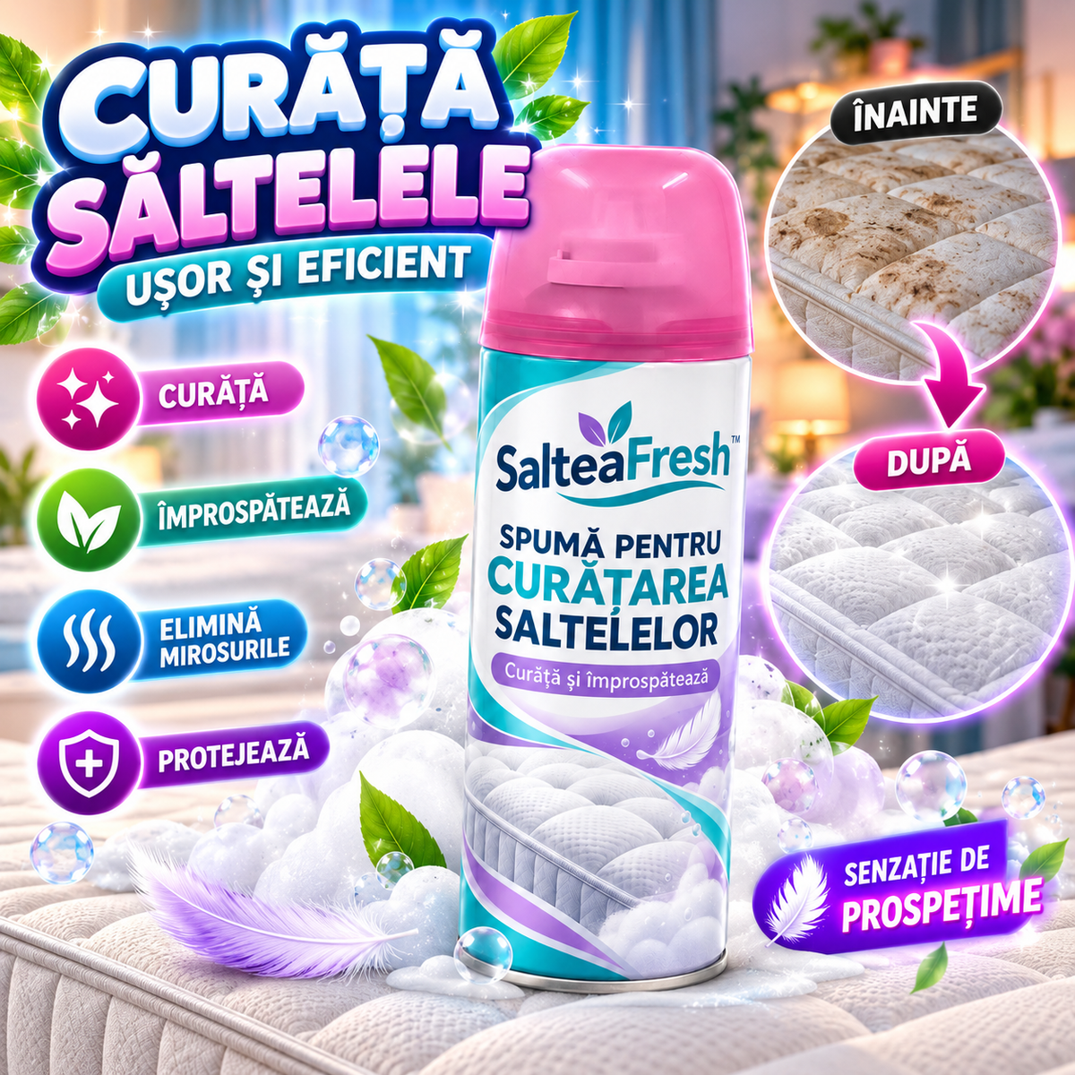 Spumă Pentru Curățat Saltele SalteaFresh™