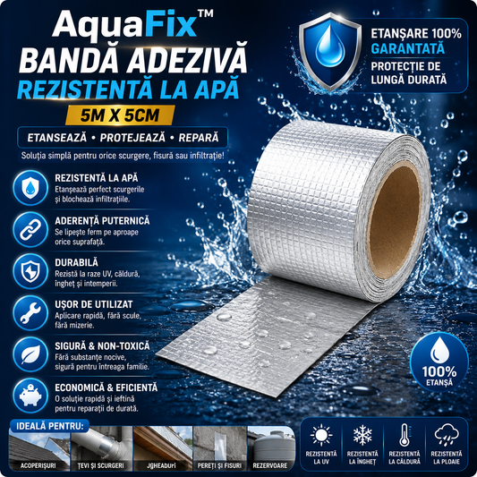 Bandă Adezivă Rezistentă la Apă AquaFix™